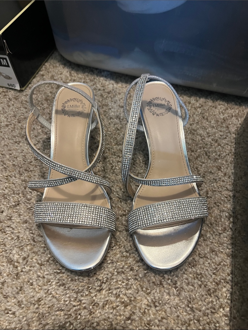 Silver Embellished Wedge Sandals